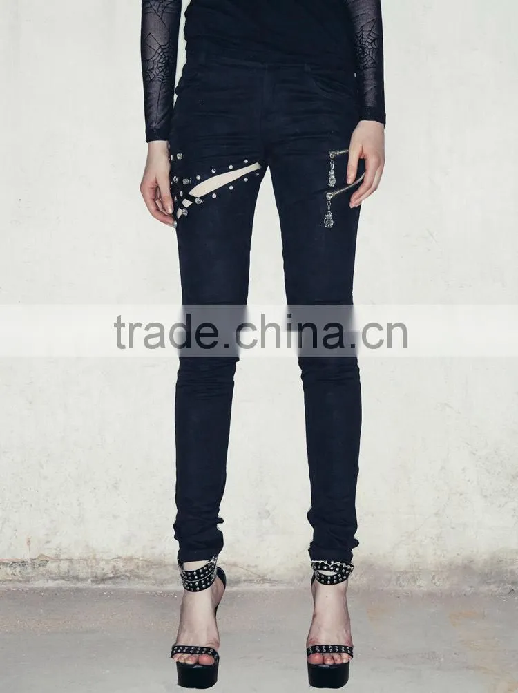 DEVIL FASHION 2015 latest women punk pants/trousers PT006