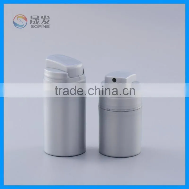 Plastic airless cosmetic pump bottle