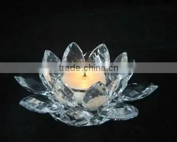 Quality lotus shape crystal candle holder