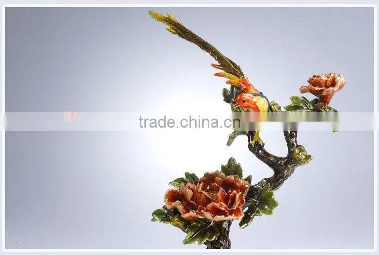 RORO Wealth and Auspice peony enamel pewter crystal decorative article for home decoration