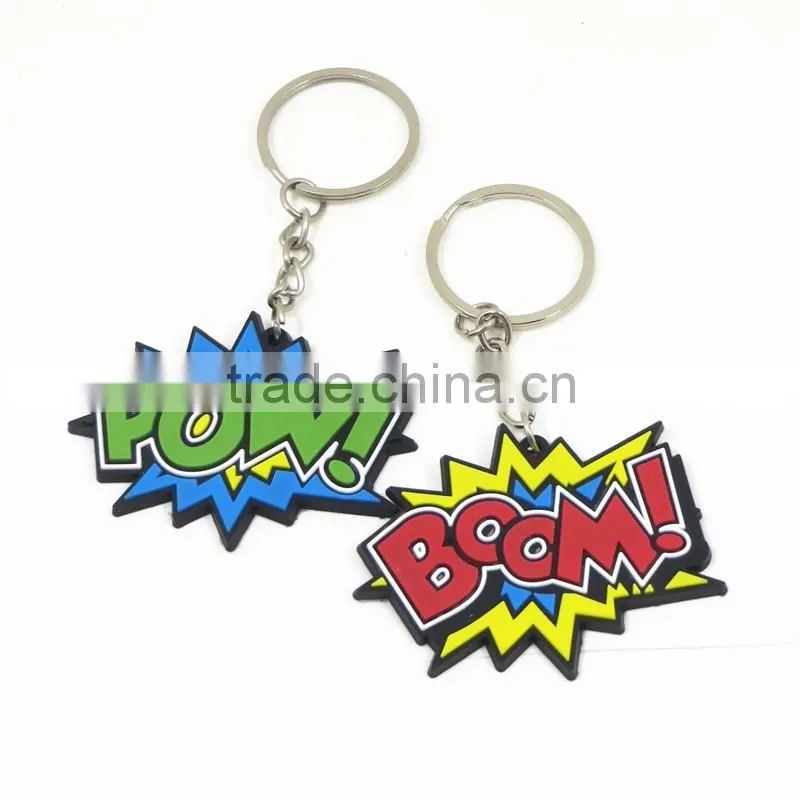 Yiwu Manre pvc keychain manufacturer custom 2d keychain silicone/ rubber key ring