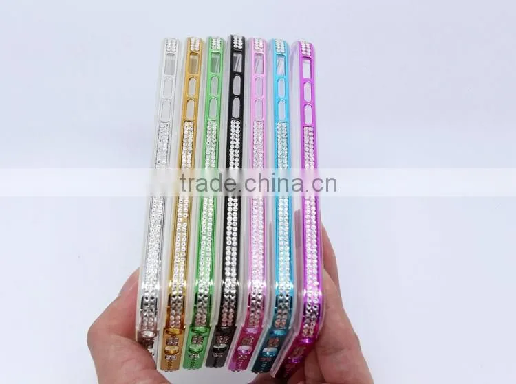 New detachable TPU + PC 2 in 1 flexional diamond 4.7inch transparent cell phone case for iphone 6, mobile phone case
