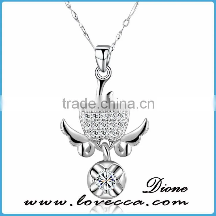 Wholesale New Fashion Designs angle 925 sterling silver necklace