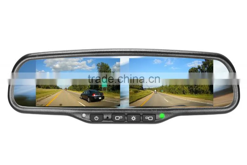 Dual 4.3 Inch Screen Car Rearview Mirror Monitor with Reverse Camera