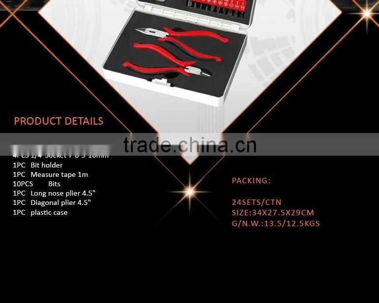 19Pcs Us General Tin Box Tools ,Gift Tool,Ratchet Tool Set