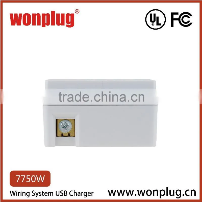 5V/3100mA 3 USB Ports Wall Socket Charger Electrical Power Outlet Panel Plate