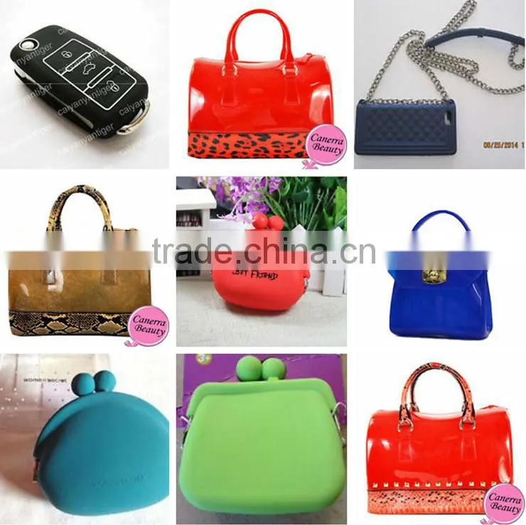 Fashion lady stylish GLITTER silicone jelly candy color bag