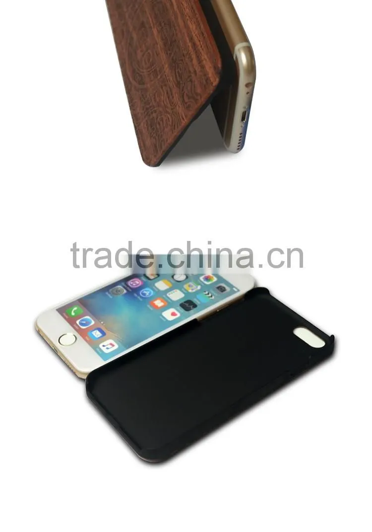 Luxury Hard Wooden Laser Logo Protective Phone Case Cover For Apple iPhone 6 6s Plus