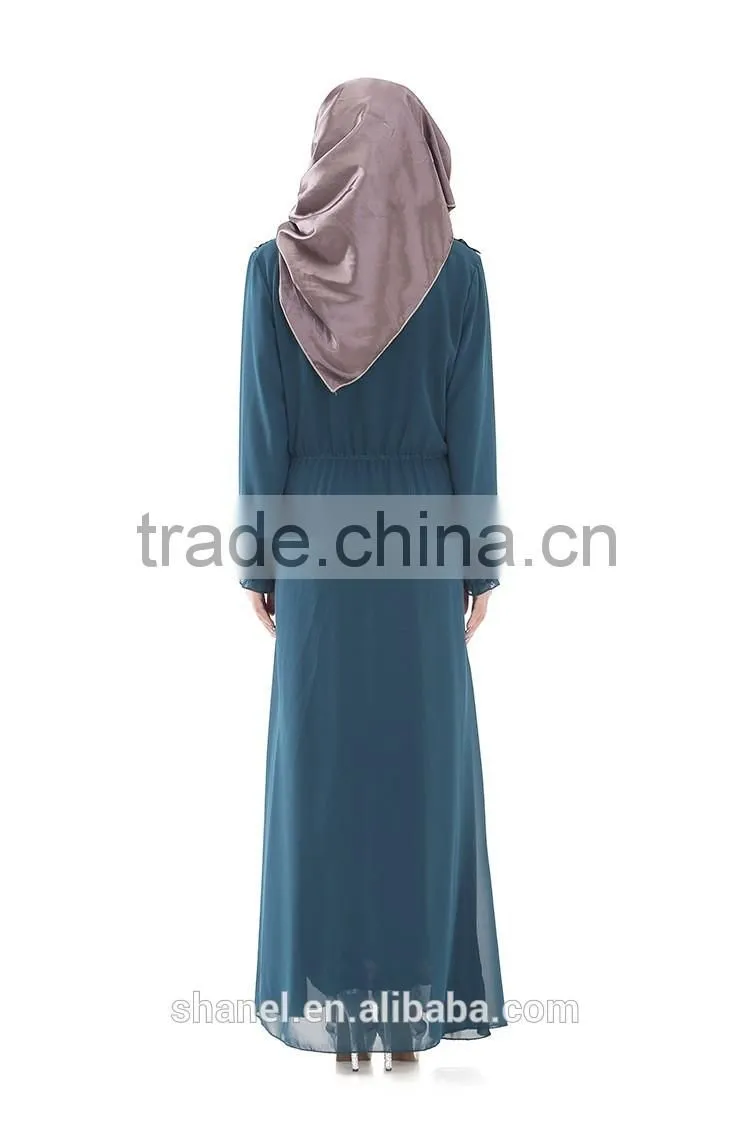 high quality chiffon muslim abaya dress appliqued islamic women clothing