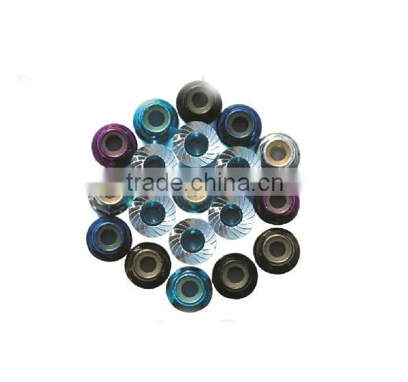 M4 aluminum colored flange lock nut