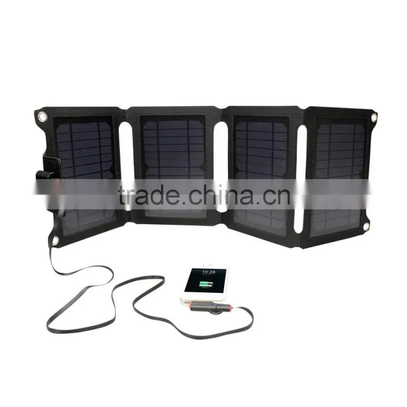Solar Battery Charger 14W Portable USB Solar Energy Panel Power Bank