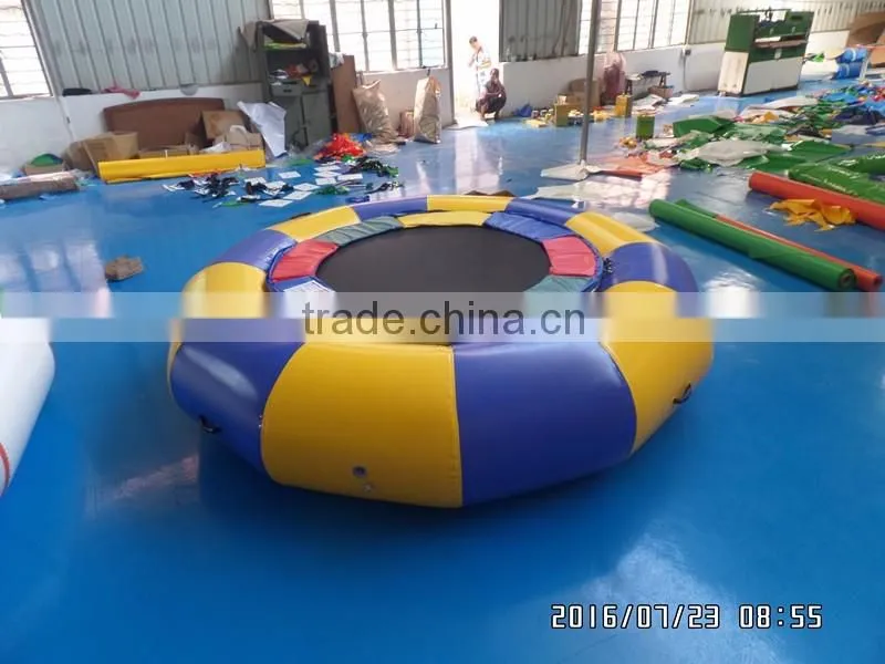 hot sale for water games inflatable trampoline with steel tube spring
