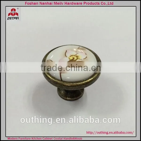 Chaozhou classical zamak furniture cabinet ceramic knob