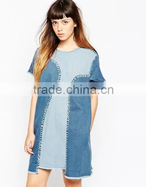 House Of Holland A-Line Denim Dress Lightweight denim