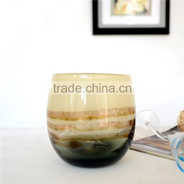OUBOAO small delicate glass flower vase creative color desktop decorative flower pot
