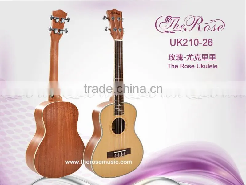 China cheap 26 inch good quality cheap wholesale wooden ukulele(UK210-26)