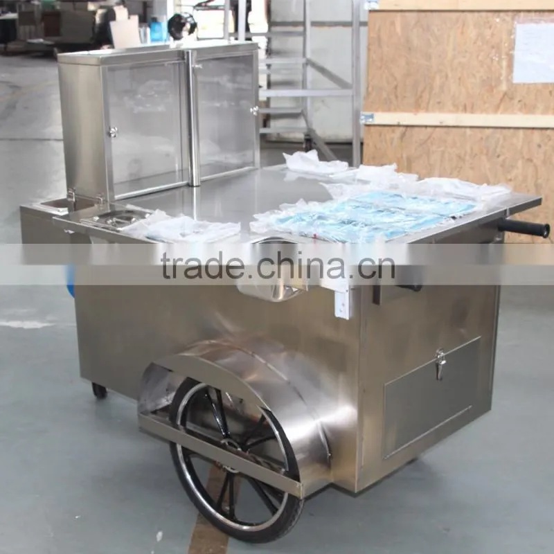 Gas Triple Steamer Pans Mobile Hot Dog Cart