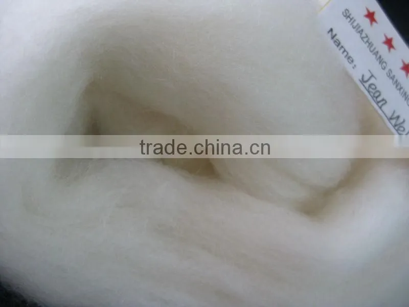 good quality 100% merino wool top,20MIC, 80-100MM, natural white color.