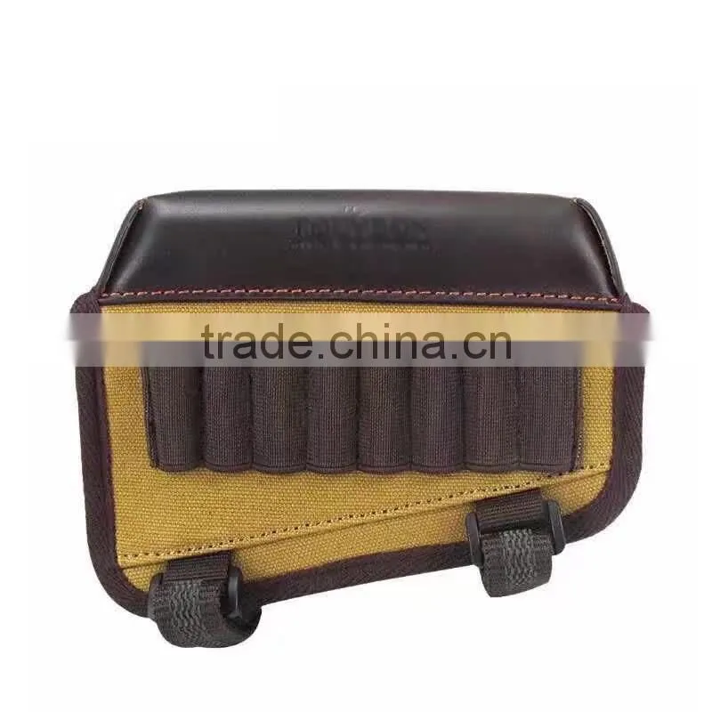 Outdoor hunting adjustable tan cow leather shotgun shell ammo cartridge belt