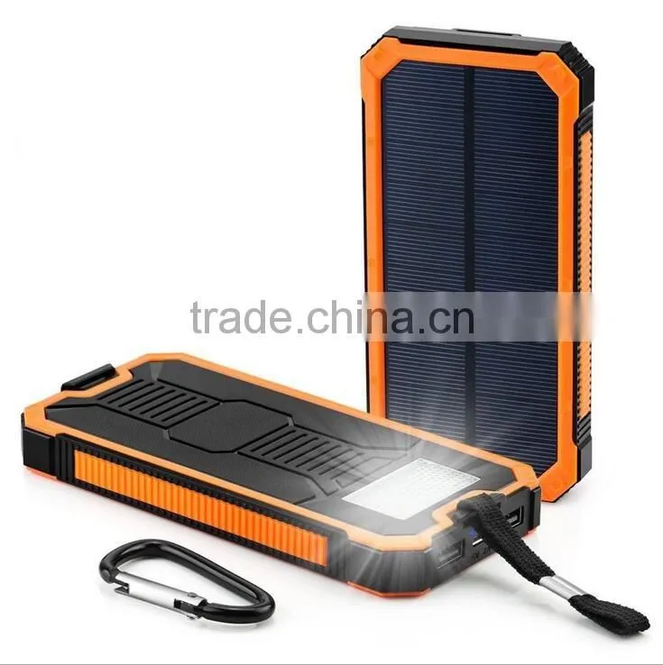 Two usb phone charger 12000mah solar bank