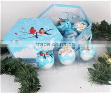 Different design and color christmas balls for christmas tree / 4 color printing christmas ball / LED plastic christmas ball