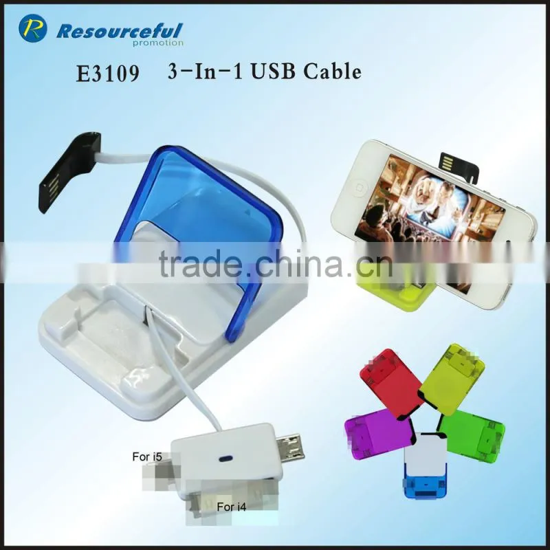 3 IN 1 USB charging cable with stand holder