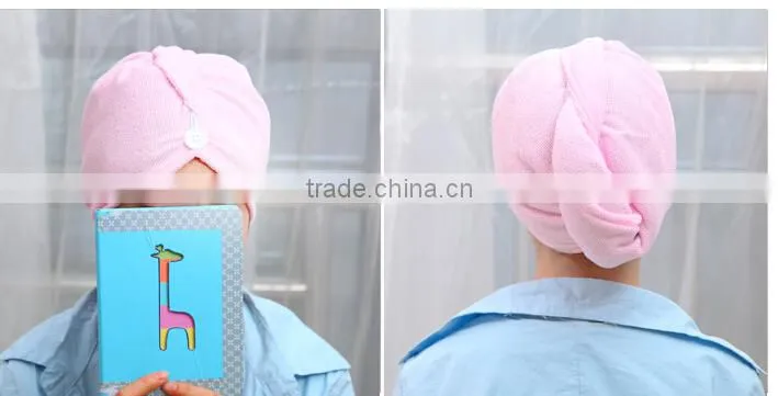 Q042 Fiber dry hair cap thickening buckle shower cap hair quick dry towel