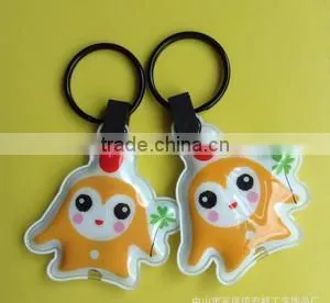 Custom full color print shaped pvc led keychain