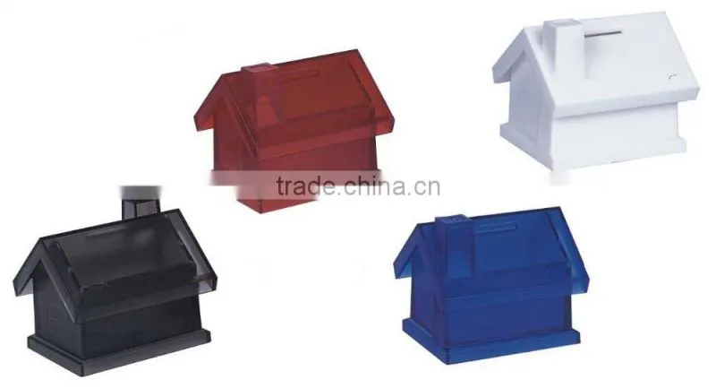 Plastic Material House Shape coin banks