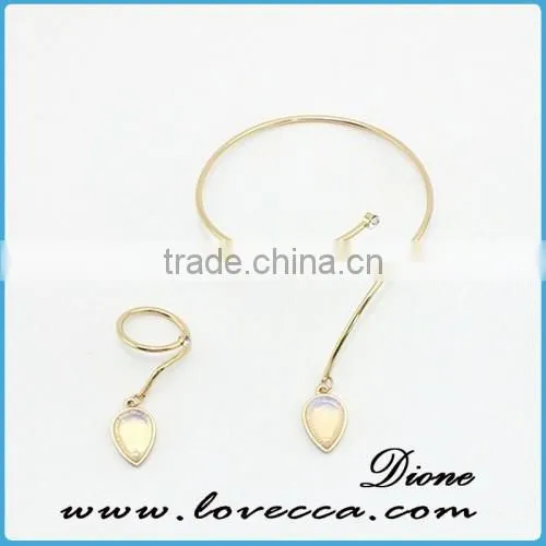 wholesale special shape wire semi-precious stone bracelet