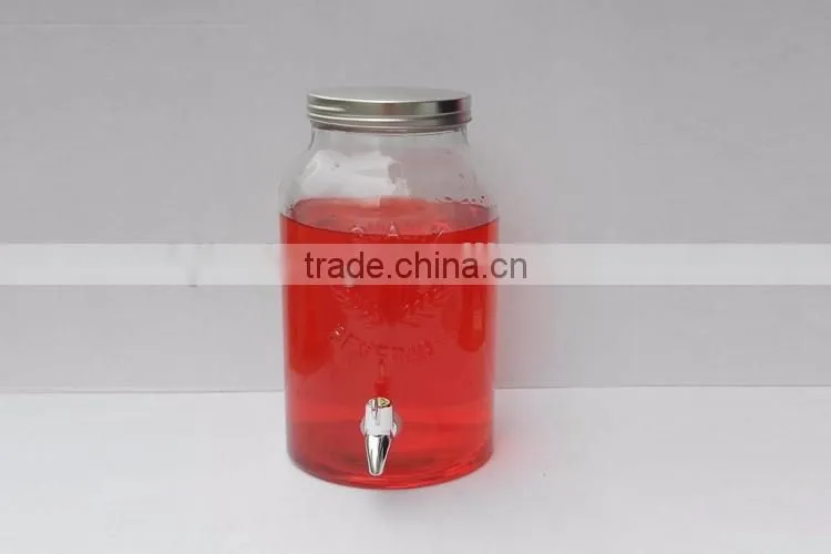 5L cold water glass dispenser with aluminum cap and faucet