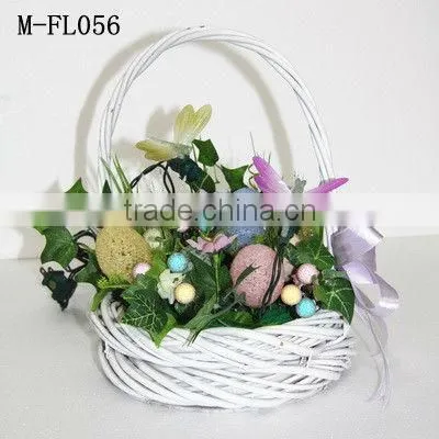 Hanging wicker heart shape wreath for decoration