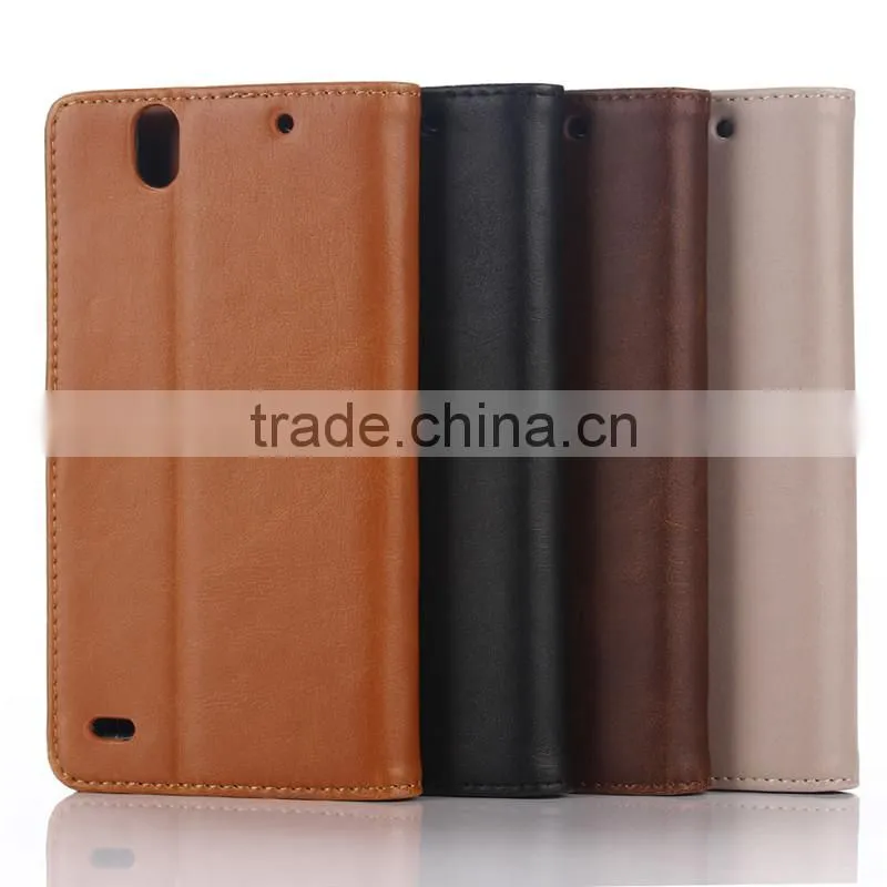 High quality crazy-horse PU card bumper/pocket cell phone case for Sony