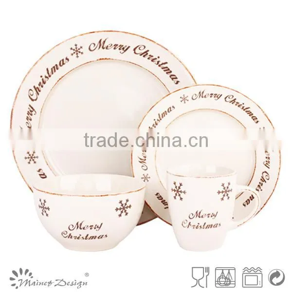 Decorative Christmas snowflake letters tableware ceramic tableware