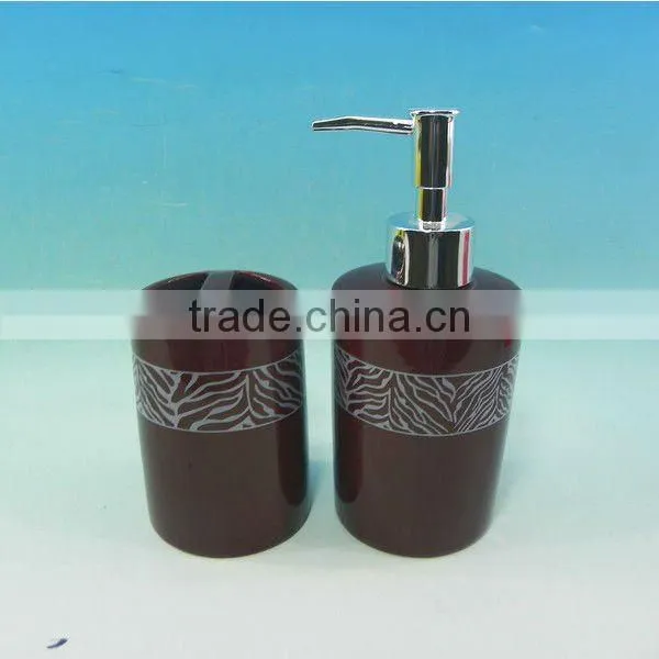 Burgundy ceramic hand soap dispenser