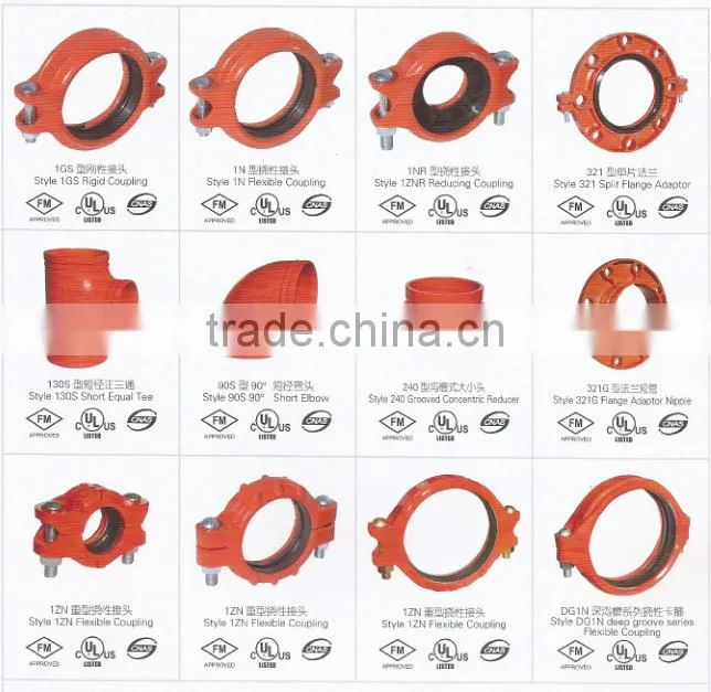 UL FM CE Cast iron pipe grooved fittings