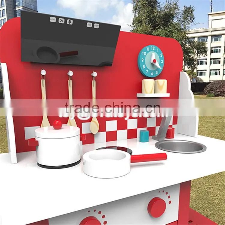 New design children play kitchen set wooden pretend play toys for kids W10C285