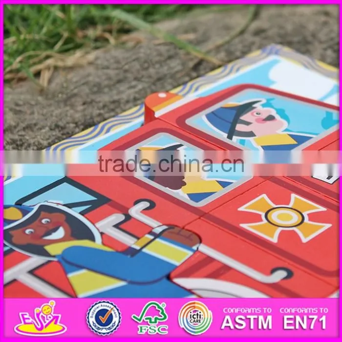 2016 new design children educational toy wooden 3d puzzle car W14D018