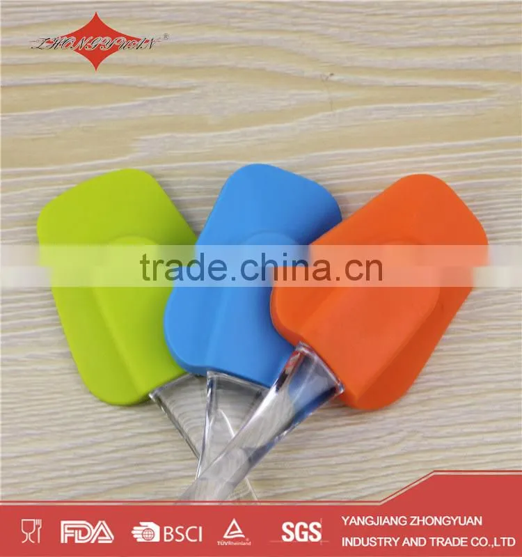 Eco-friendly big size head silicone spatula with translucent handle