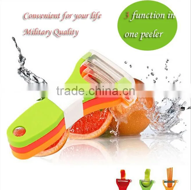 High Quality Kitchen tools Three Functions In One Potato Peeler Apple Peeler Kitchen Knife WN013-001