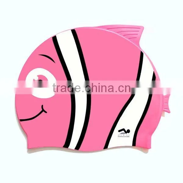 Kids funny silicone swimming caps and glasses