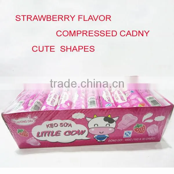 Strawberry Dextrose Compressed Candy in Tube Pack