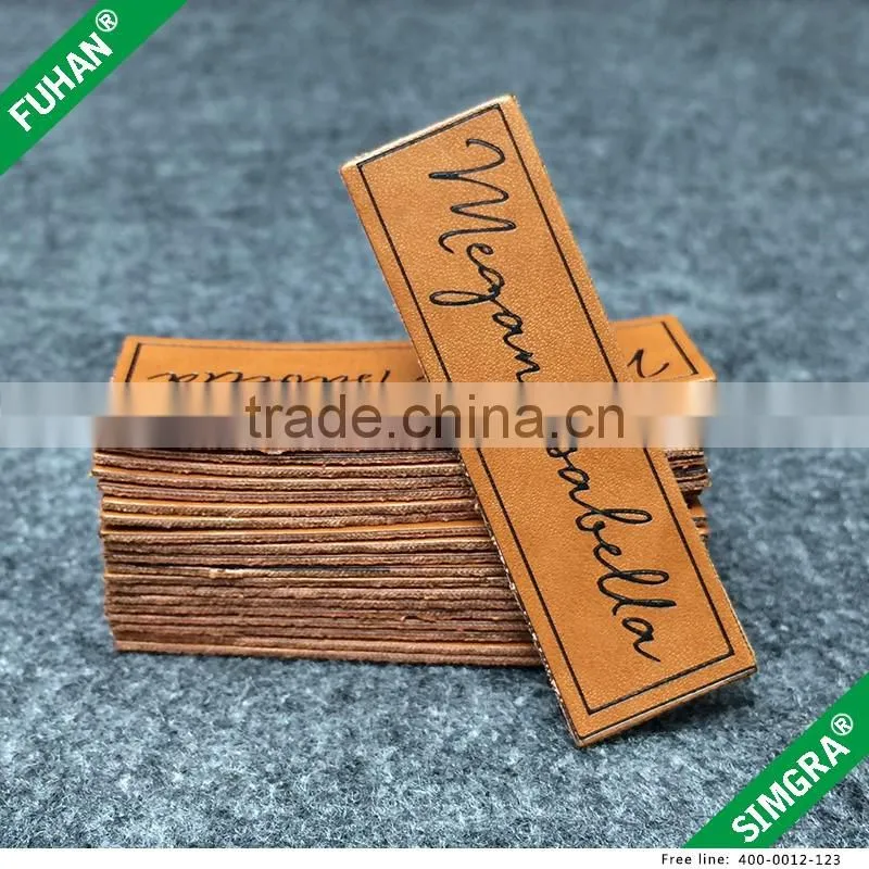 Custom Embossed Sew On Jeans Leather Patch Label