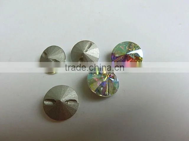 crystal button with two holes AB color
