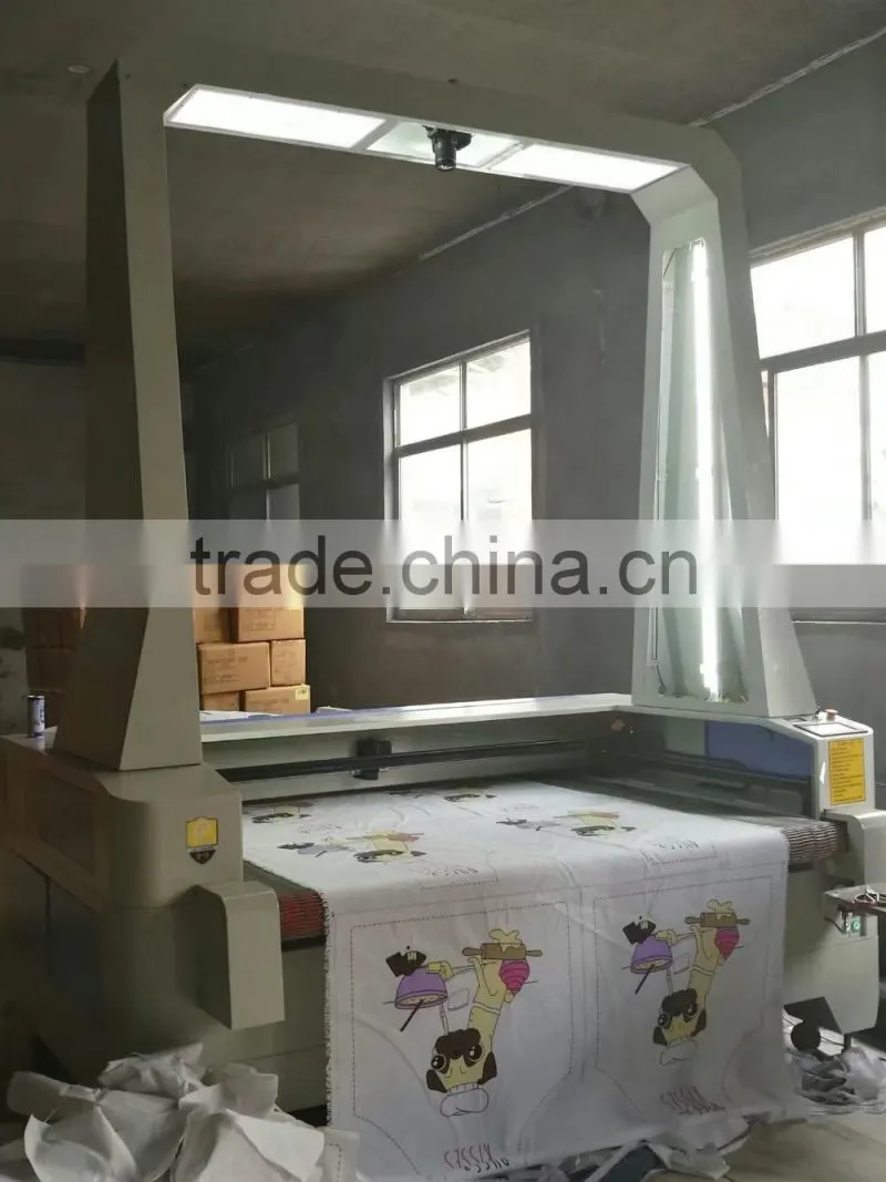 JQ1810 1610 fabric laser cutting machine/big laser textile cutting machine with 1600mm*3000mm FDA CE