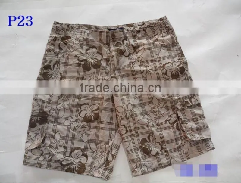 printed washed outdoor cargo board shorts for men