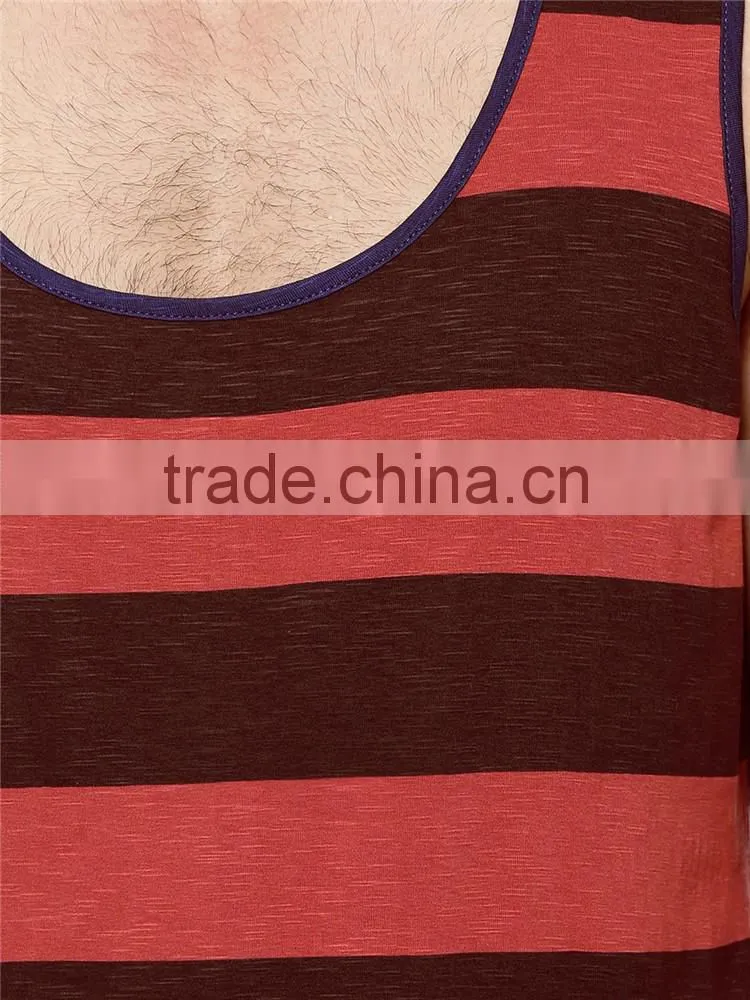Mens summer over dyed striped custom rash vest