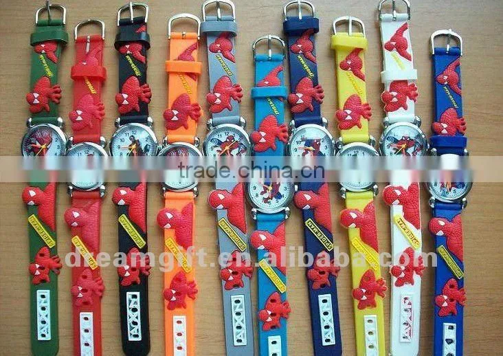 2012 hot kids watch spiderman watches charm cute factory price relly cheap 8 colors choose