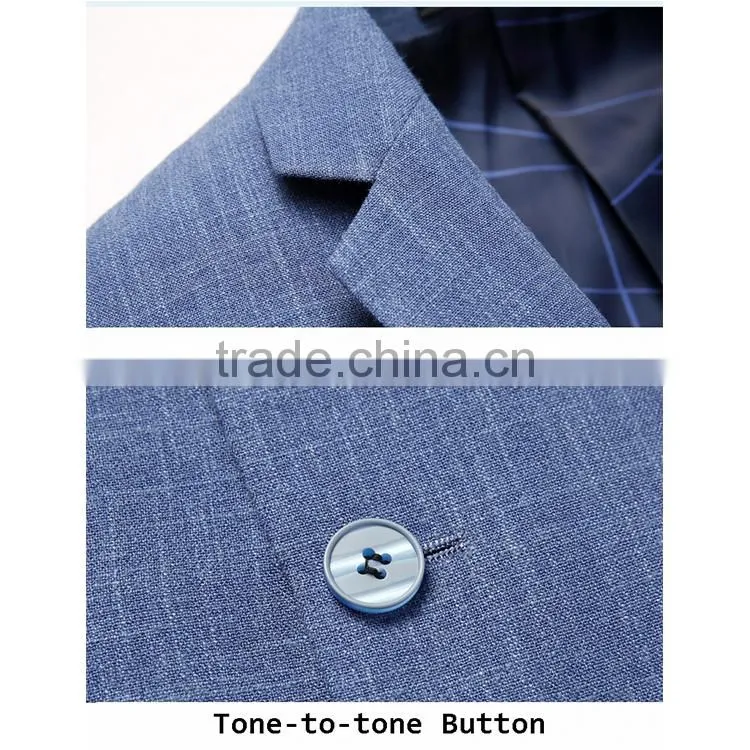 Wholesale Latest Design Royal Mens Fashion 2 Button Blue Suit Jacket Blazer With Sleeve Cuff