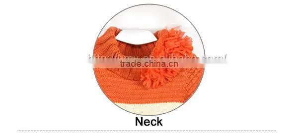 Winter New Style children Long Sleeve Sweater Dress with Pockets and Buttons